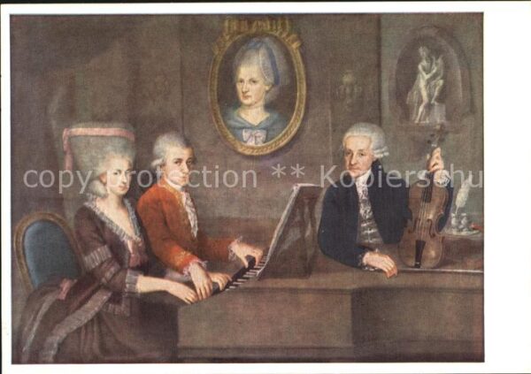 Mozart Wolfgang Amadeus Die Familie Mozart Künstlerkarte J. N.