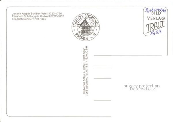 Schiller Friedrich Marbach Neckar Schillers Eltern Geburts – Bild 2
