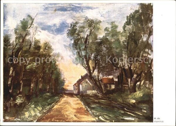 Kuenstlerkarte Maurice de Vlaminck Die Strasse