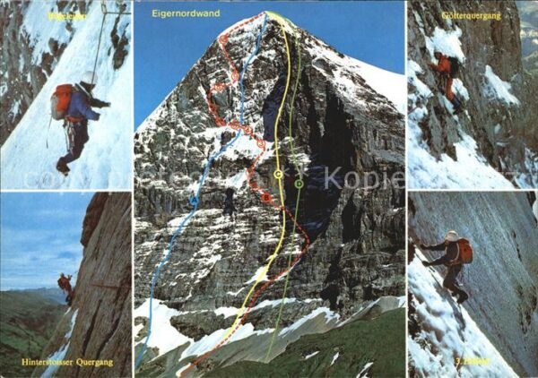 Klettern Bergsteigen Eigernordwand Route Götterquergang