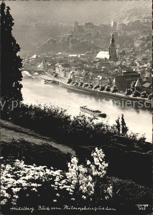 Foto Popp Nr. 353 Heidelberg Blick vom Philisophengär