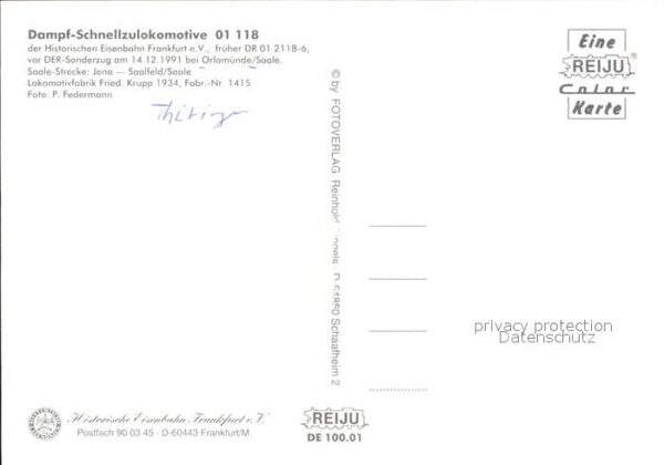 Lokomotive Dampf-Schnellzuglokomotive 01 118 Orlam – Bild 2