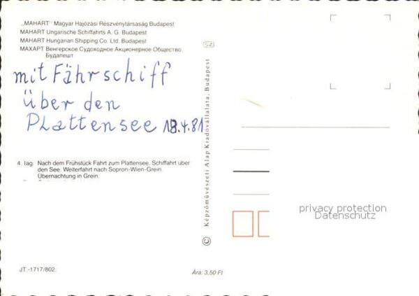 Motorschiffe Mahart Schifffahrt Plattensee – Bild 2