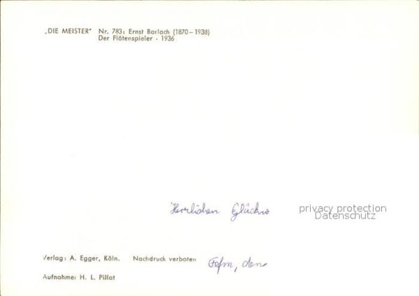 Bildhauerei Steinmetz Ernst Barlach Der Flötenspieler – Bild 2
