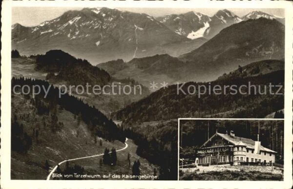 Oberaudorf Blick vom Tatzelwurm zum Kaisergebirge