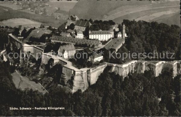 Saechsische Schweiz Festung Königstein Fliegeraufnahme