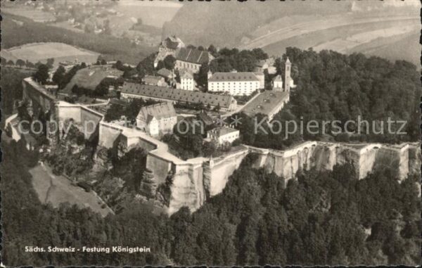 Saechsische Schweiz Festung Königstein Fliegeraufnahme