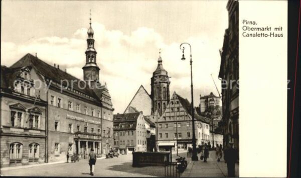Pirna Obermarkt mit Canaletto Haus