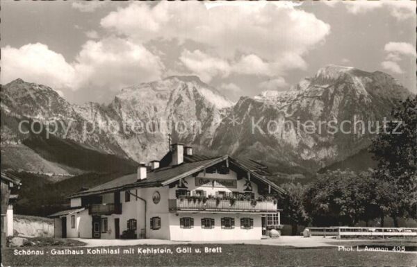 Schoenau Berchtesgaden Gasthaus Kohlhiasl mit Kehlstein Göll u