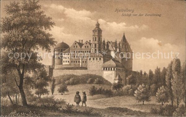 Heidelberg Neckar Schloss vor der Zerstörung
