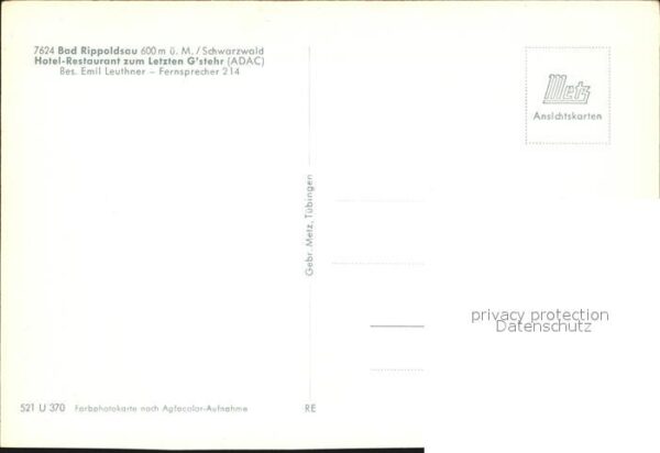 Bad Rippoldsau Schwarzwald Hotel Restaurant zum Letzten Gstehr – Bild 2