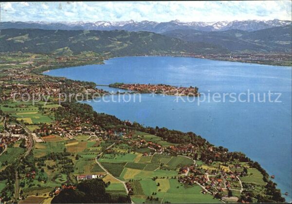 Lindau Bodensee mit Bregenzer Bucht Fliegeraufnahme
