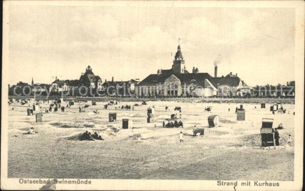 Swinemuende Strand mit Kurhaus