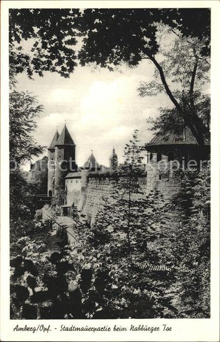 Amberg Oberpfalz Stadtmauerpartie beim Nahburger Tor