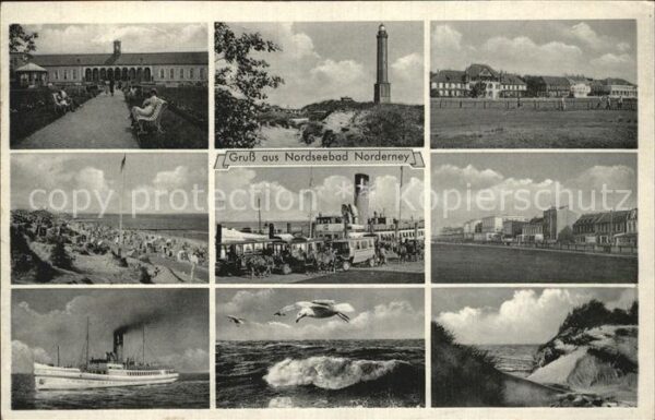 Norderney Nordseebad Hotels Strand Leuchtturm Dampfer Brandu