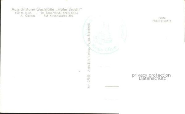 Kirchhundem Hohe Bracht Aussichtsturm Original Flie – Bild 2