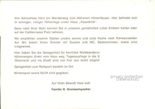 Hinterhaeuser Cafe Pension Alpenblick Schwarzwald – Bild 2