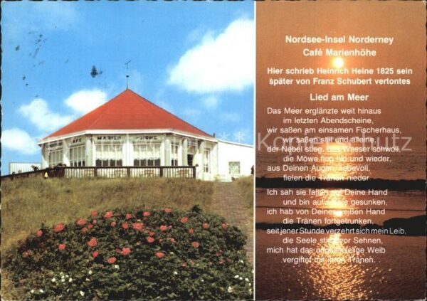 Norderney Nordseebad Cafe Marienhöhe Nordseeinsel Lied am Me