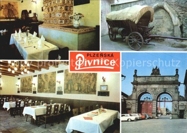 Plzen Pilsen Plzenska Pivnice Speisesaal Planwagen T