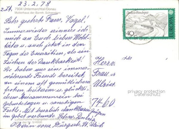 Untermarchtal Donau Mutterhaus der Barmh Schwestern Flieger – Bild 2