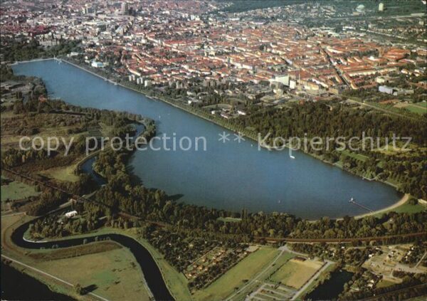 Hannover Stadt mit Maschsee Fliegeraufnahme