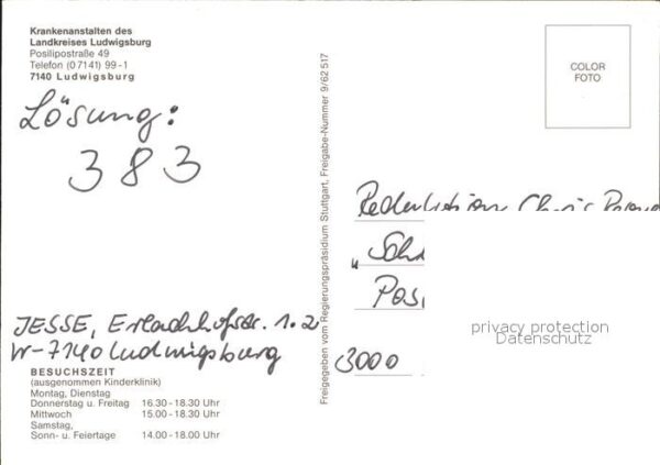 Ludwigsburg Krankenanstalten Fliegeraufnahme – Bild 2