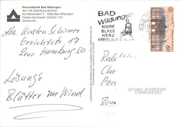 Bad Wildungen Fliegeraufnahme Rheumaklinik Zimmer Bew – Bild 2