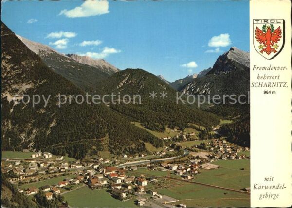 Scharnitz mit Karwendelgebirge Fliegeraufnahme