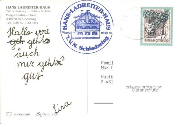 Schladming Obersteiermark Hans Landreiter Haus Burgstallalm Plana – Bild 2