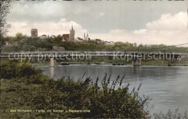 Bad Wimpfen Partie mit Neckar und Neckarbrücke