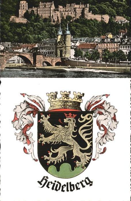 Heidelberg Neckar Brücke Kirche Schloss Wappen