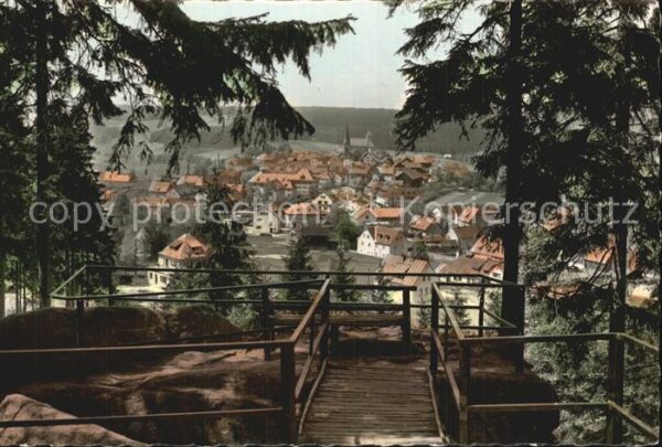 Bischofsgruen Blick vom Hügelfelsen Höhenluftkurort F