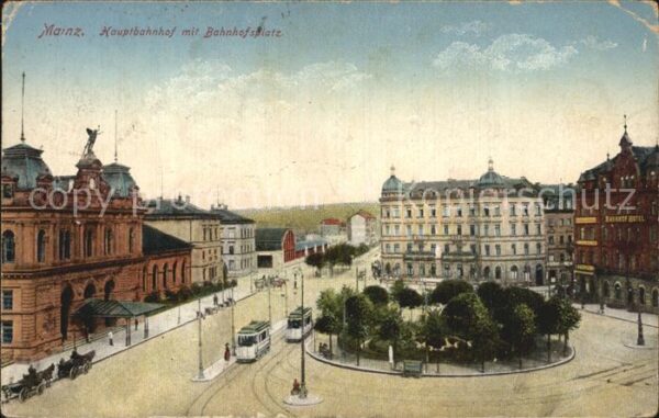 Mainz Rhein Hauptbahnhof Bahnhofsplatz Strassenbahn