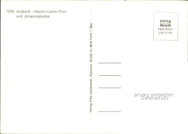 Ansbach Mittelfranken Martin Luther Platz Johanniskirche Fach – Bild 2