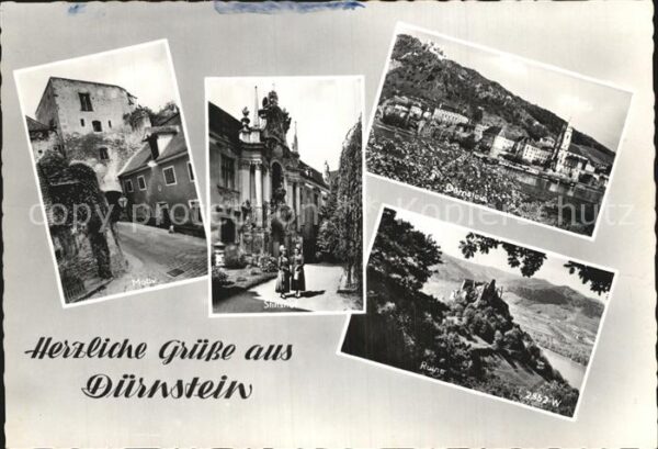 Duernstein Wachau Motiv Stiftshof Panorama Ruine