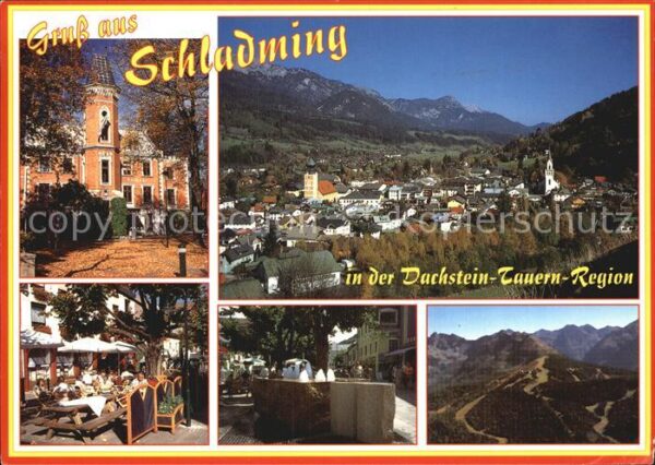 Schladming Obersteiermark Bergstadt mit Rathaus Stadtplatz und Pl