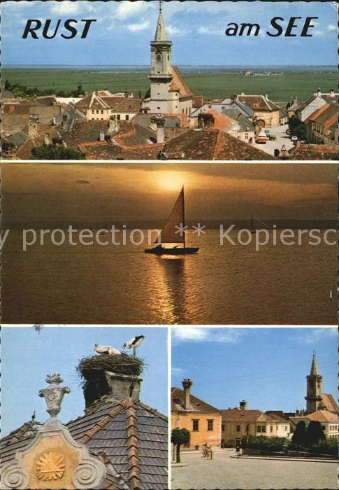 Rust Burgenland Ortsansicht mit Kirche Storchennest Seg