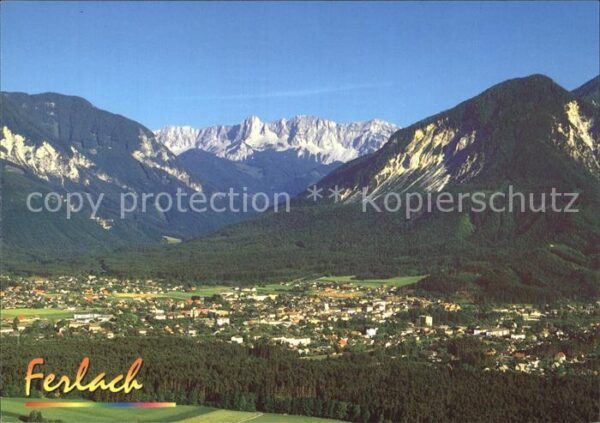 Ferlach Kaernten Panorama gegen Koschuta Bergmassiv Kara