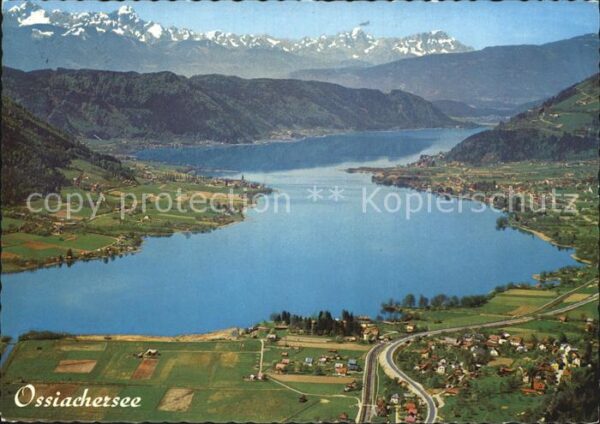 Ossiachersee mit Julische Alpen Fliegeraufnahme