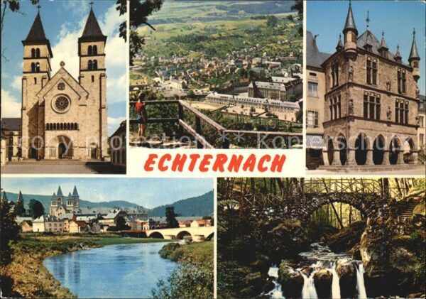 Echternach Teilansichten Kirche Fluss Sauer Wasser