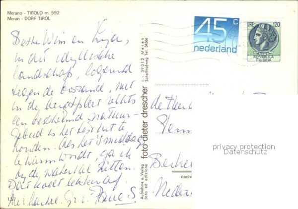 Dorf Tirol Ortsansicht mit Kirche Alpen – Bild 2