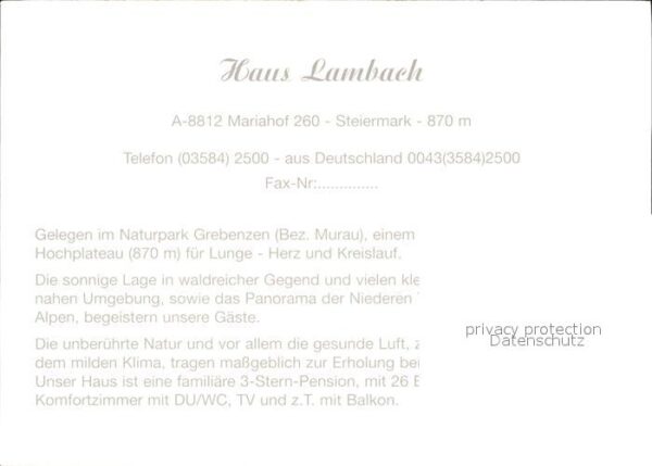 Mariahof Haus Lambach Hallenbad Naturpark Greben – Bild 2