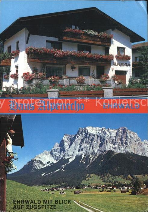Ehrwald Tirol Haus Alpenecho Pension Blick zur Zugspi