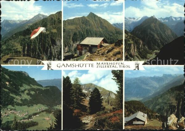 Mayrhofen Zillertal Gamshütte mit Tristner Blick gegen Floi