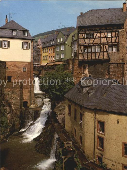 Saarburg Saar Wasserfall mit alter Mühle Altstadt