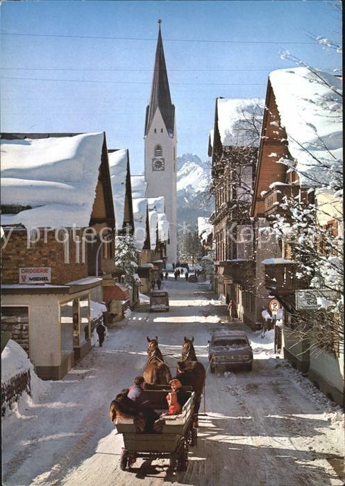 Oberstdorf Kirchstrasse im Winter Heilklimatischer