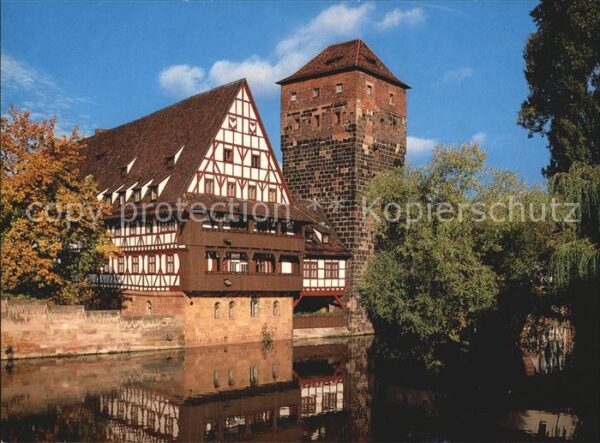 Nuernberg Partie an der Pegnitz mit dem Henkerste