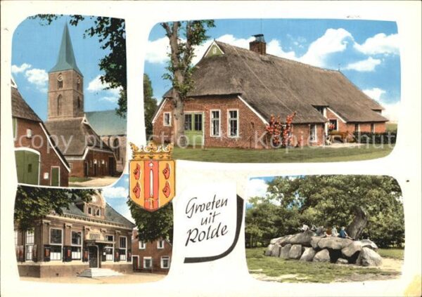 Rolde Kirche Reetdachhaus Ortspartie Felsen