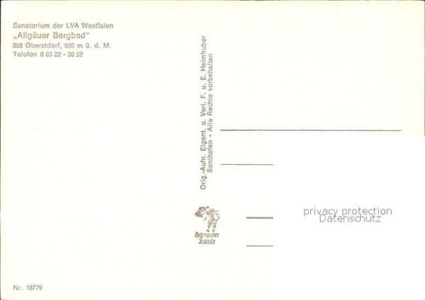 Oberstdorf Sanatorium Allgäuer Bergbad LVA Westfal – Bild 2