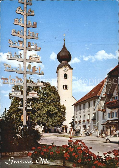 Grassau Chiemgau Maibaum Kirche